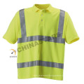 Dual color high visibility polo shirt in breathable bird eye mesh fabric